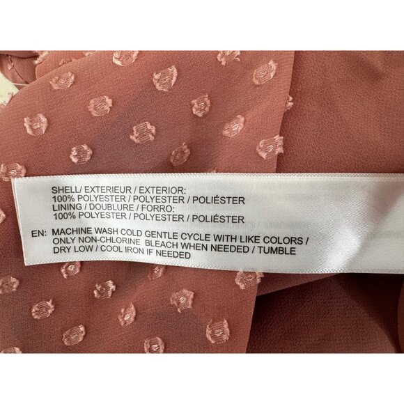 NWT Small Band Of Gypsies Blush Mauve Polka Dot Blouse Polyester - Picture 8 of 12